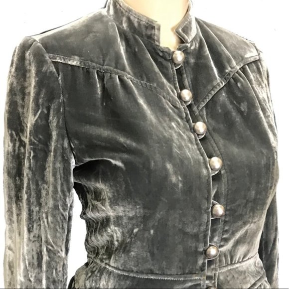 Vintage Victorian Style Crushed Velvet Jacket - Picture 2 of 6